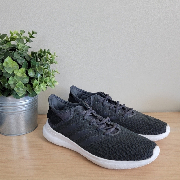 Adidas 6.5 Cloudfoam Black Lace Up Memory Foam Running Athletic Sneakers Shoes - Picture 1 of 13